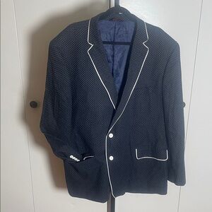 Men's Black Blazer with White Trim